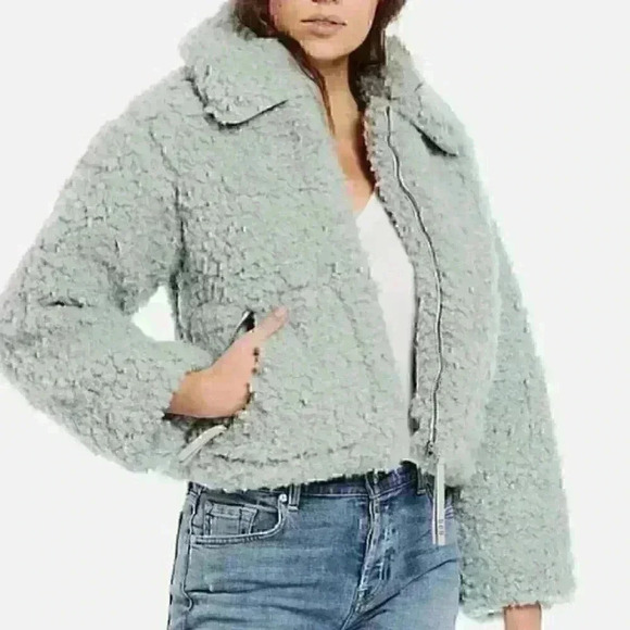 NWT! UGG WOMEN'S MAEVE SHERPA JACKET IN SIDEWALK COLOR L - Picture 3 of 16